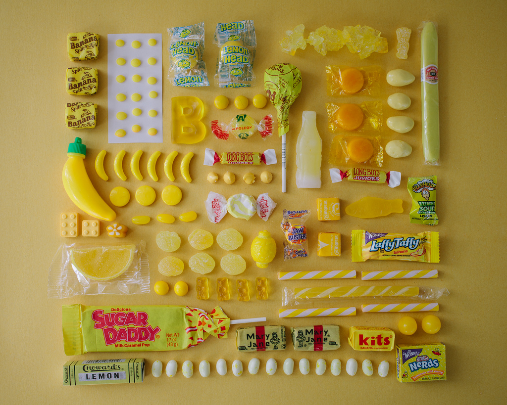 Colorful photographs of sugar candies