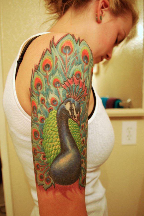 50 Outstanding Peacock tattoo designs (45)